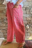 Nonni Gingham Relaxed Barrel Pant Chilli